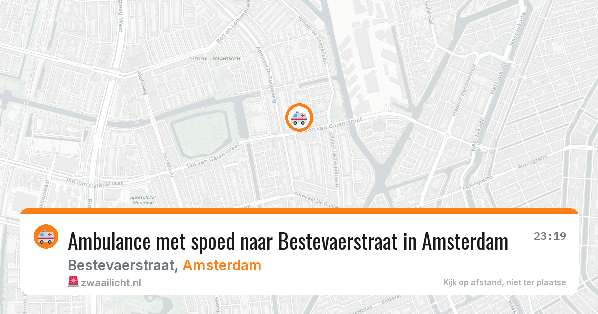 Ambulance met spoed naar Bestevaerstraat in Amsterdam — 18 jul 2026