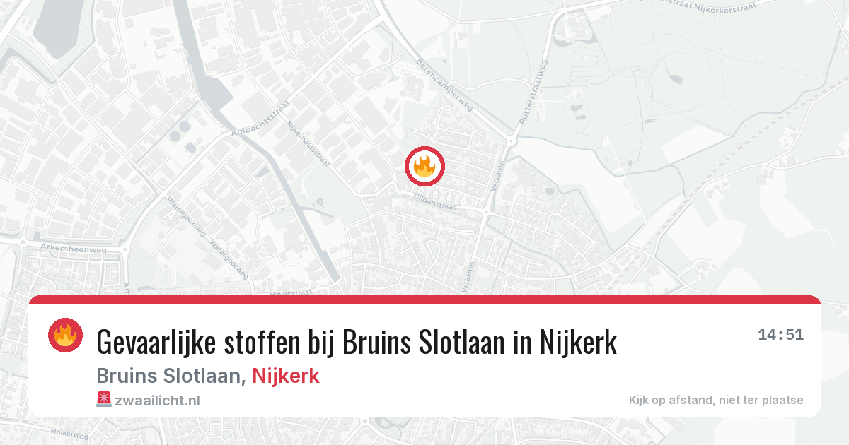 Gevaarlijke stoffen bij Bruins Slotlaan in Nijkerk — 20 mrt 2026
