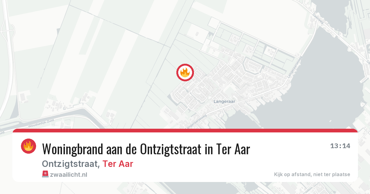 Woningbrand aan de Ontzigtstraat in Ter Aar — 9 aug 2026