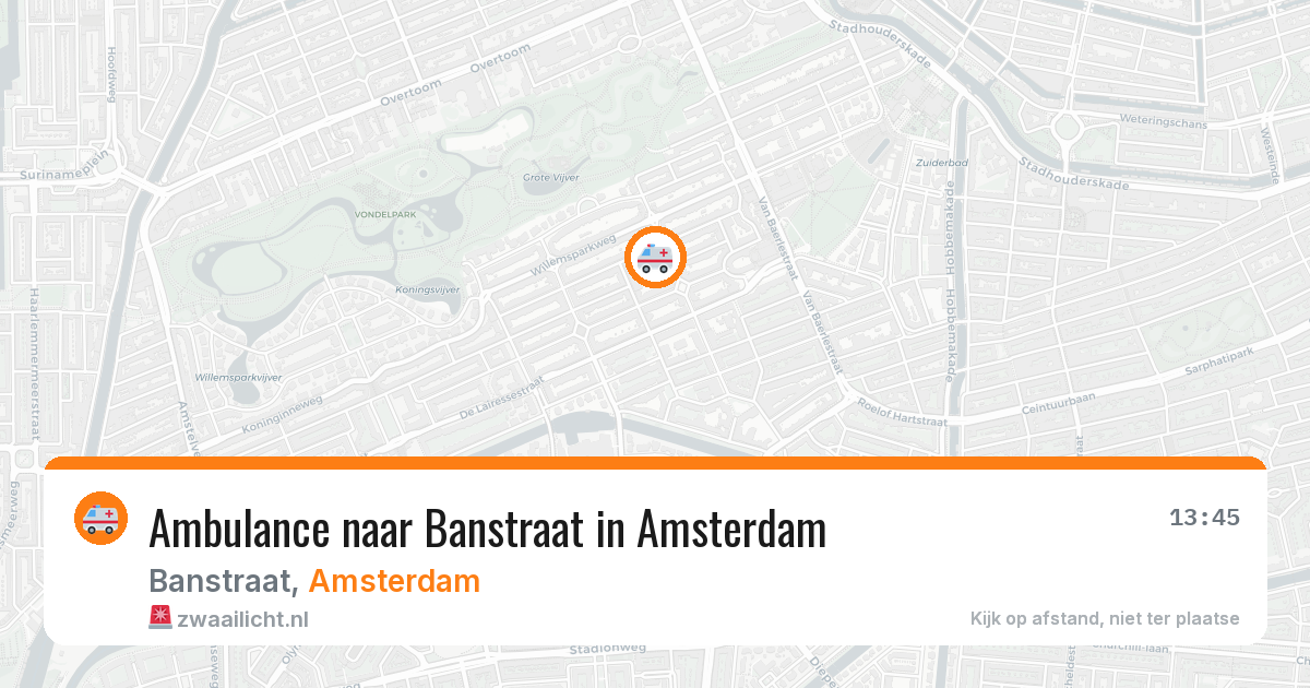 Ambulance naar Banstraat in Amsterdam — 20 mei 2026
