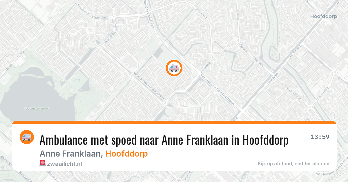 Ambulance met spoed naar Anne Franklaan in Hoofddorp — 19 jan 2026