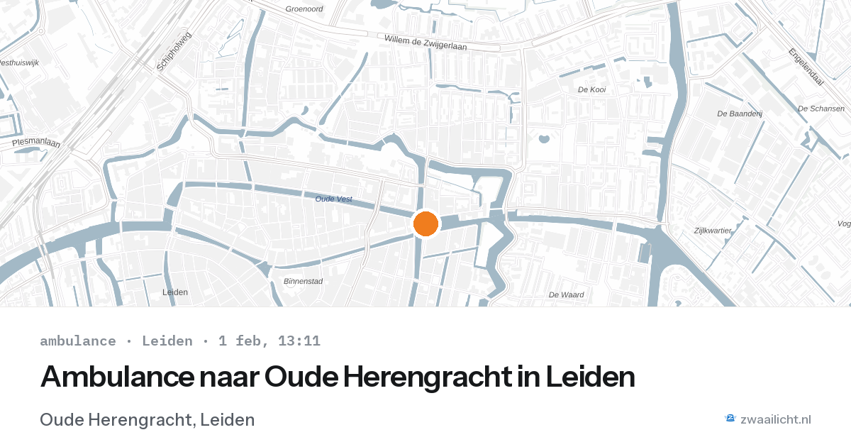 Ambulance naar Oude Herengracht in Leiden — 1 feb 2026