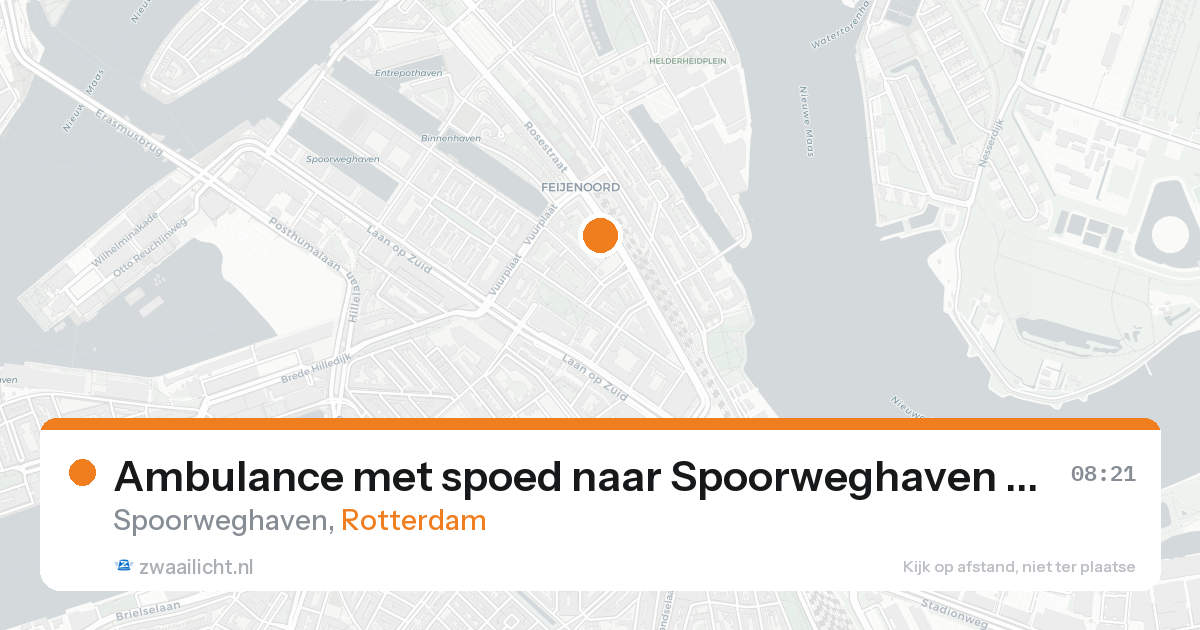 Ambulance met spoed naar Spoorweghaven in Rotterdam — 15 aug 2026