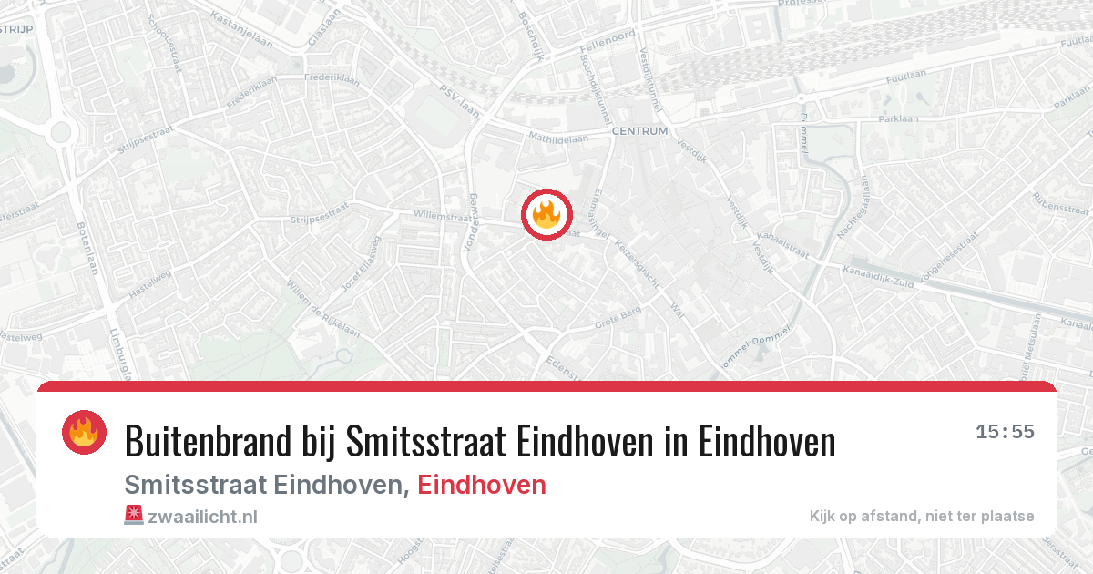 Buitenbrand bij Smitsstraat Eindhoven in Eindhoven — 21 jun 2026