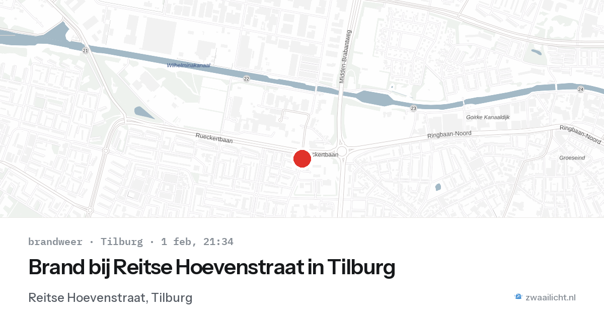 Brand bij Reitse Hoevenstraat in Tilburg — 1 feb 2026