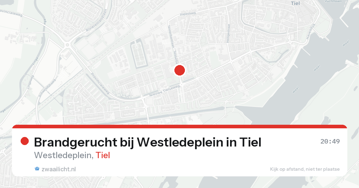 Brandgerucht bij Westledeplein in Tiel — 24 aug 2026
