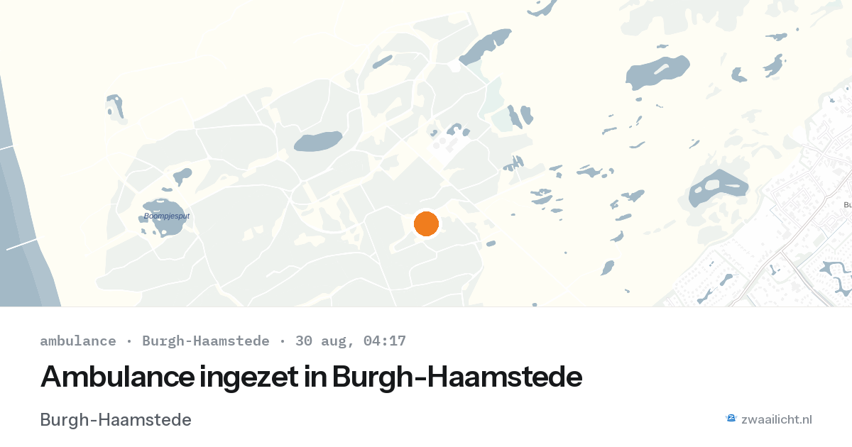 Ambulance ingezet in Burgh-Haamstede — 30 aug 2026