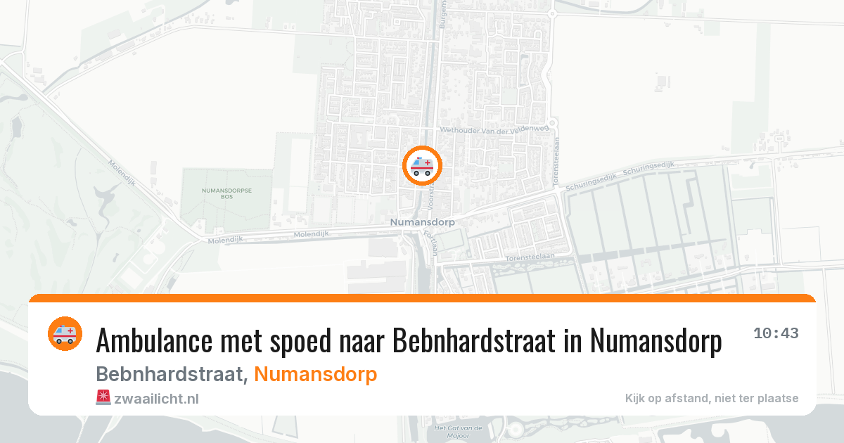 Ambulance met spoed naar Bebnhardstraat in Numansdorp — 27 jun 2026