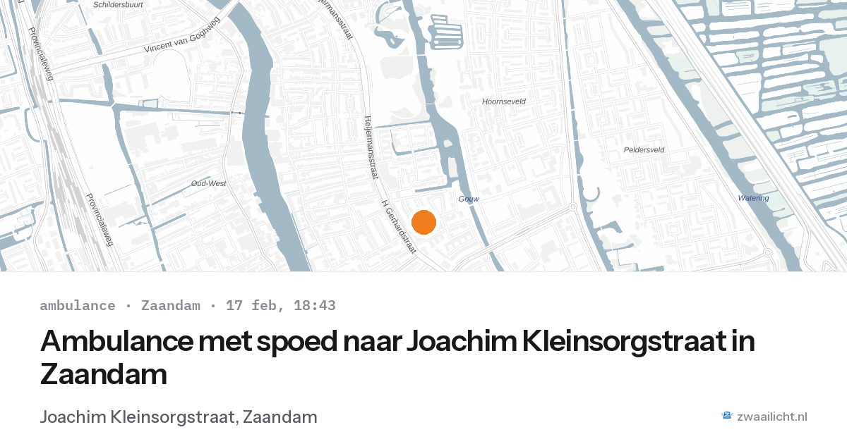 Ambulance met spoed naar Joachim Kleinsorgstraat in Zaandam — 17 feb 2026