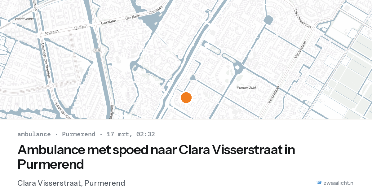 Ambulance met spoed naar Clara Visserstraat in Purmerend — 17 mrt 2026