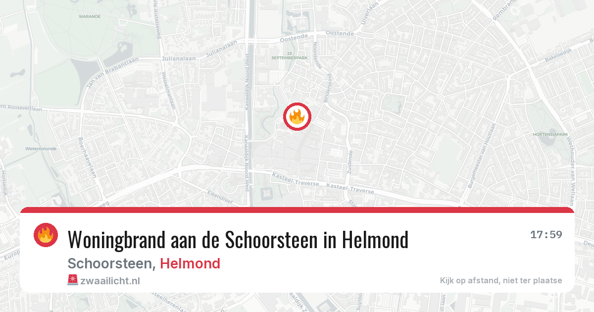 Woningbrand aan de Schoorsteen in Helmond — 8 feb 2026