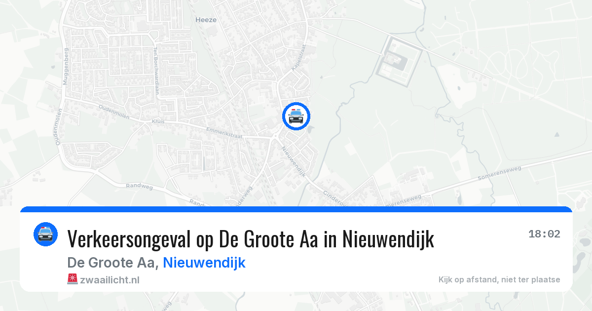 Verkeersongeval op De Groote Aa in Nieuwendijk — 13 mei 2026