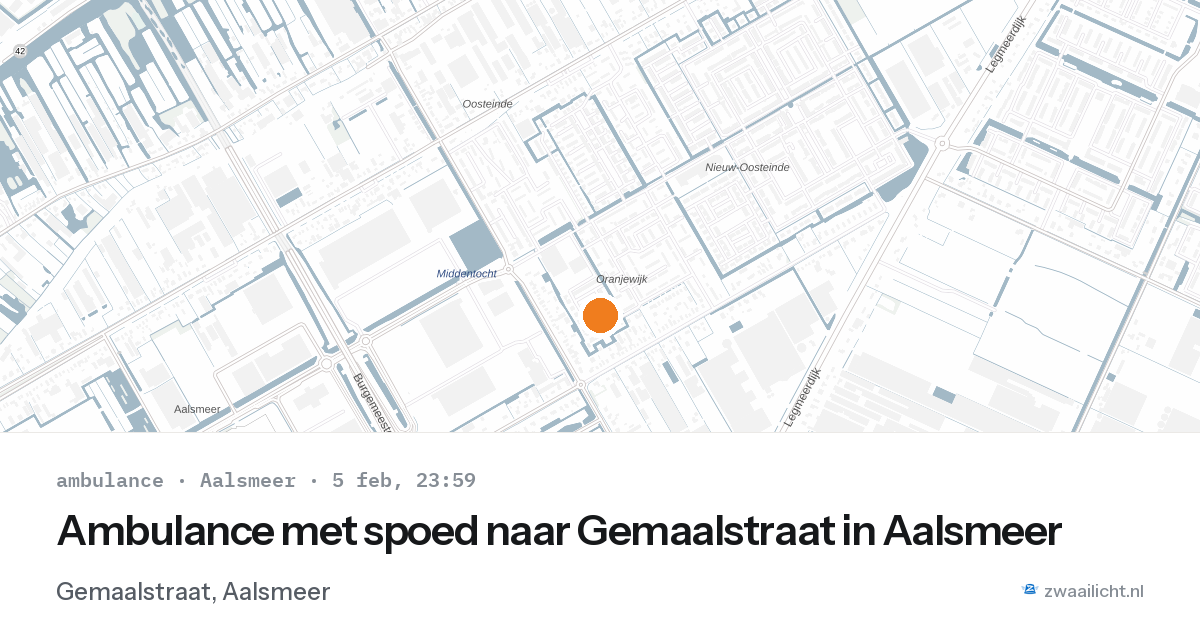 Ambulance met spoed naar Gemaalstraat in Aalsmeer — 5 feb 2026