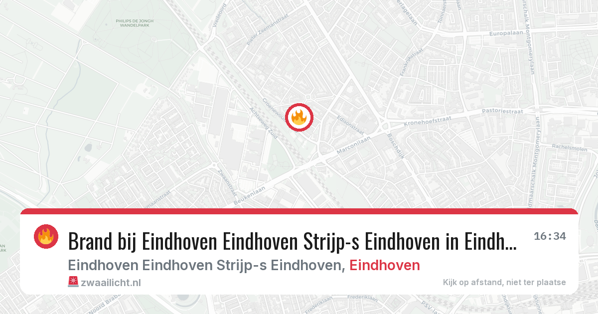 Brand bij Eindhoven Eindhoven Strijp-s Eindhoven in Eindhoven — 20 jul 2026