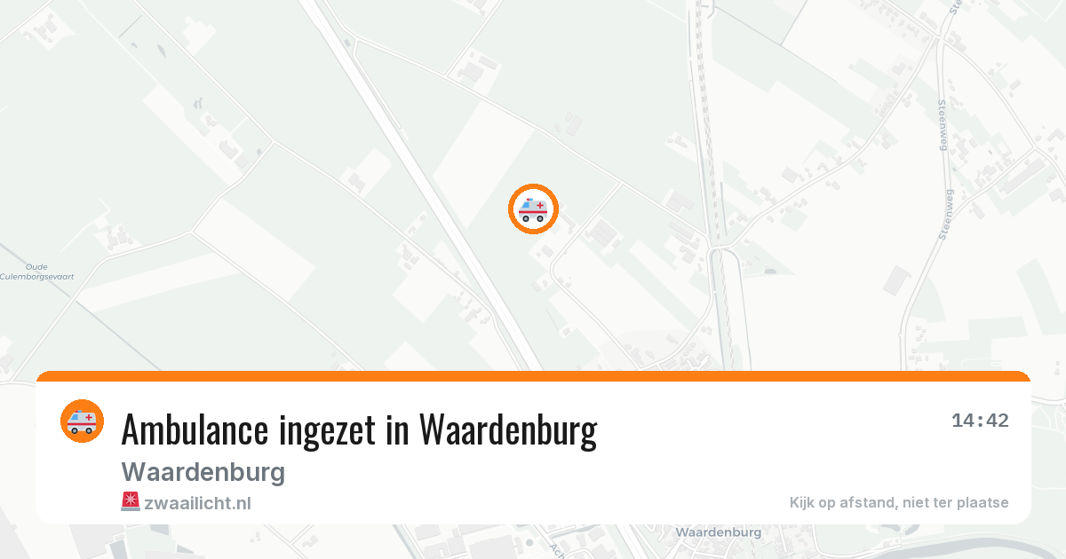 Ambulance ingezet in Waardenburg — 10 aug 2026
