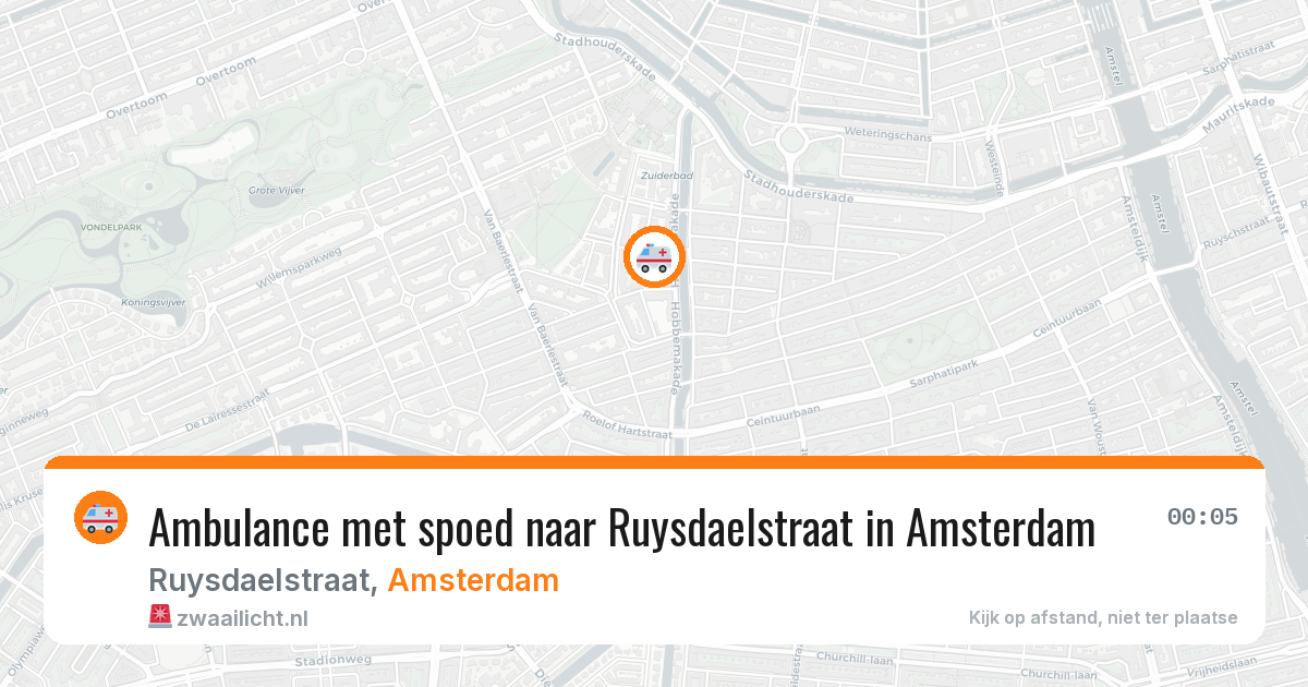 Ambulance met spoed naar Ruysdaelstraat in Amsterdam — 7 jun 2026