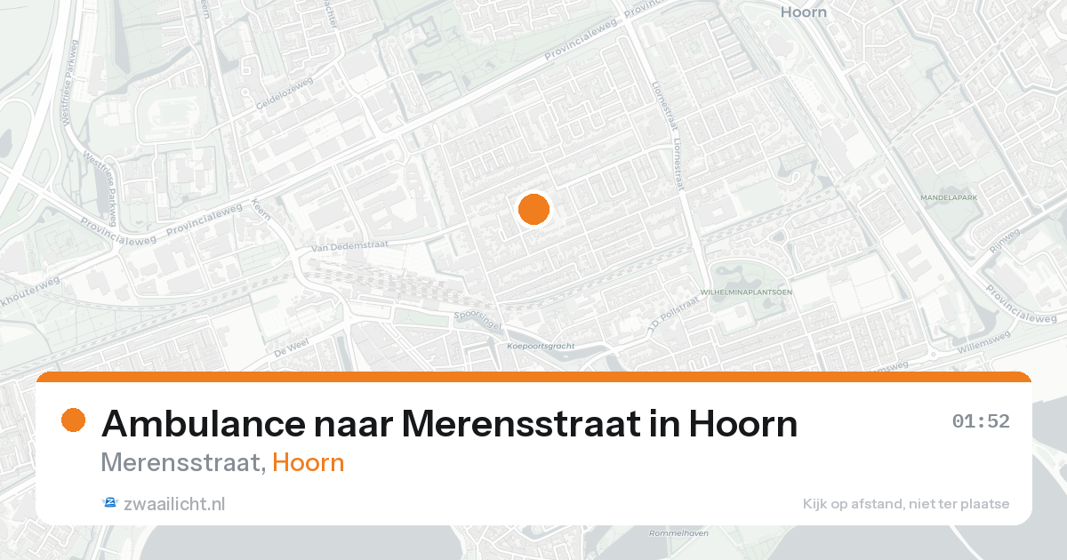 Ambulance naar Merensstraat in Hoorn — 20 aug 2026