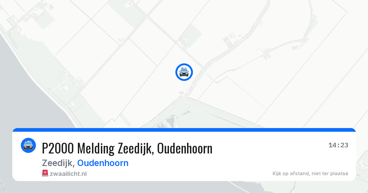 P2000 Melding Zeedijk, Oudenhoorn — 14 jul 2026