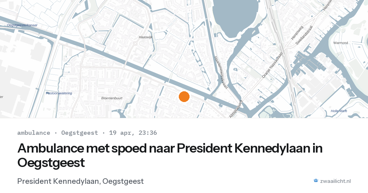 Ambulance met spoed naar President Kennedylaan in Oegstgeest — 19 apr 2026