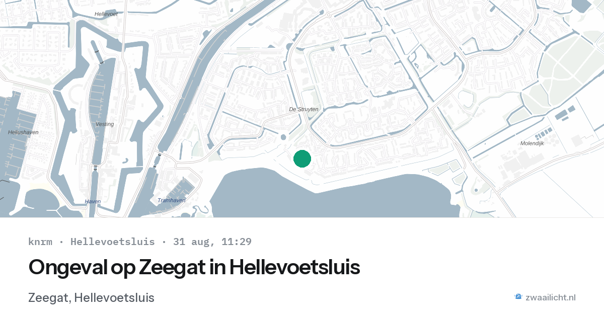 Ongeval op Zeegat in Hellevoetsluis — 31 aug 2026