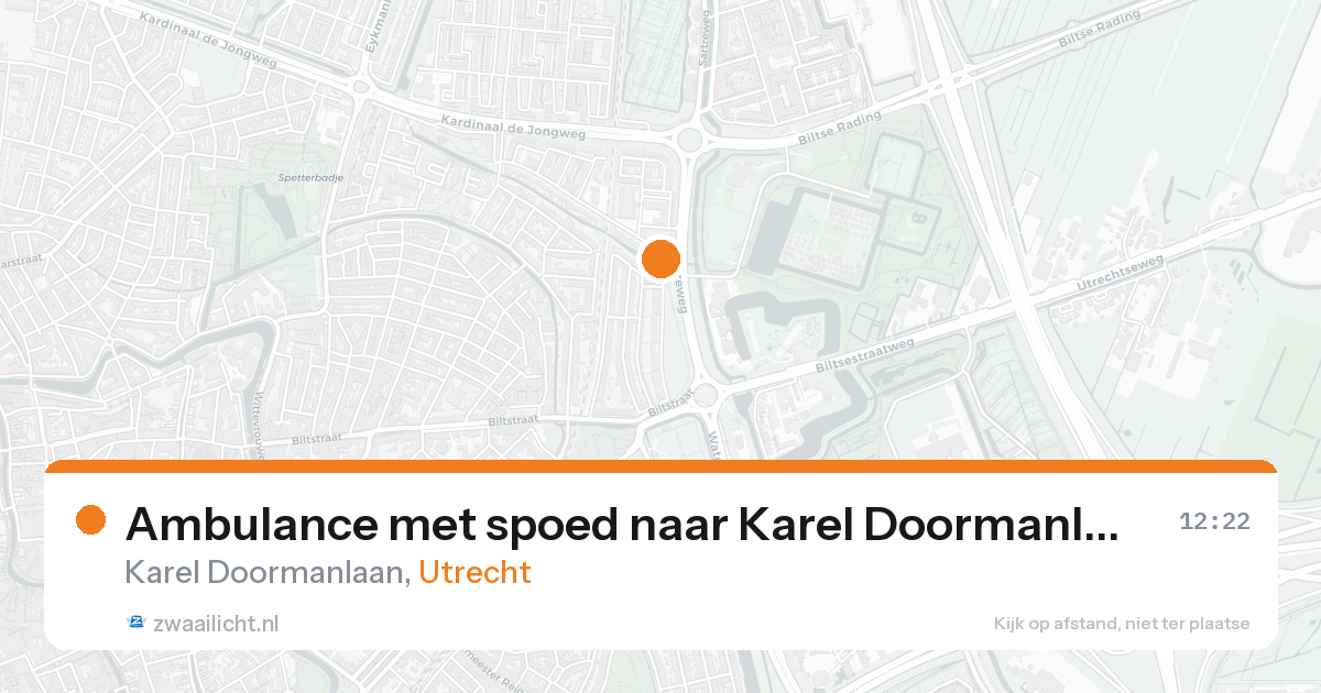 Ambulance met spoed naar Karel Doormanlaan in Utrecht — 20 aug 2026