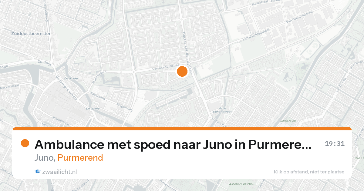 Ambulance met spoed naar Juno in Purmerend — 1 jun 2026