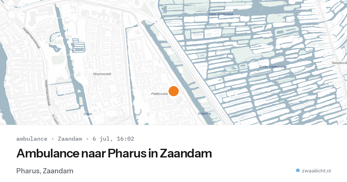 Ambulance naar Pharus in Zaandam — 6 jul 2026