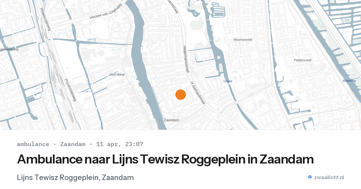 Ambulance naar Lijns Tewisz Roggeplein in Zaandam — 11 apr 2026