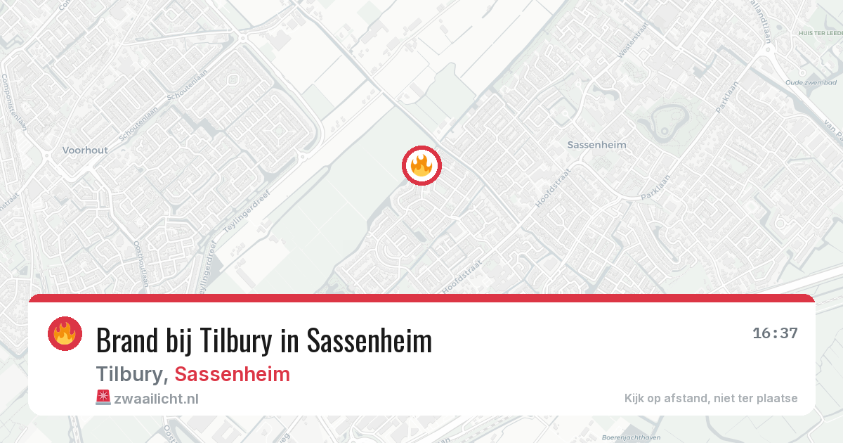 Brand bij Tilbury in Sassenheim — 19 jun 2026