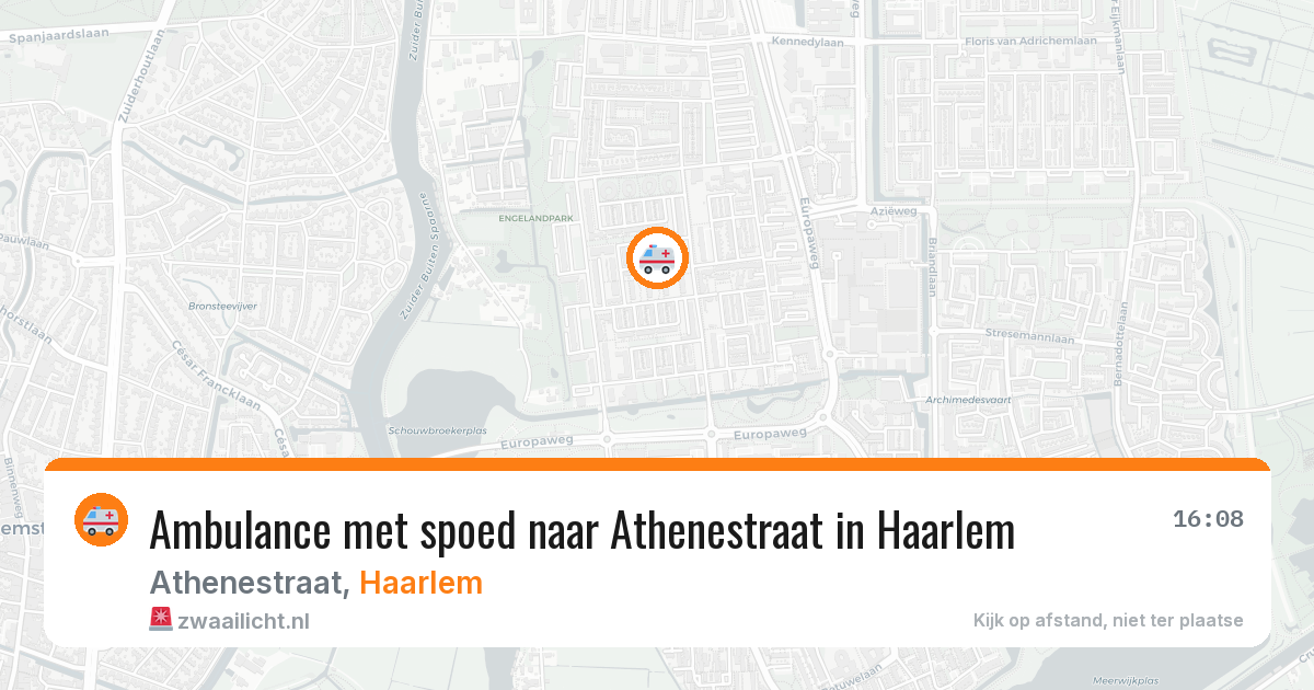 Ambulance met spoed naar Athenestraat in Haarlem — 8 aug 2026