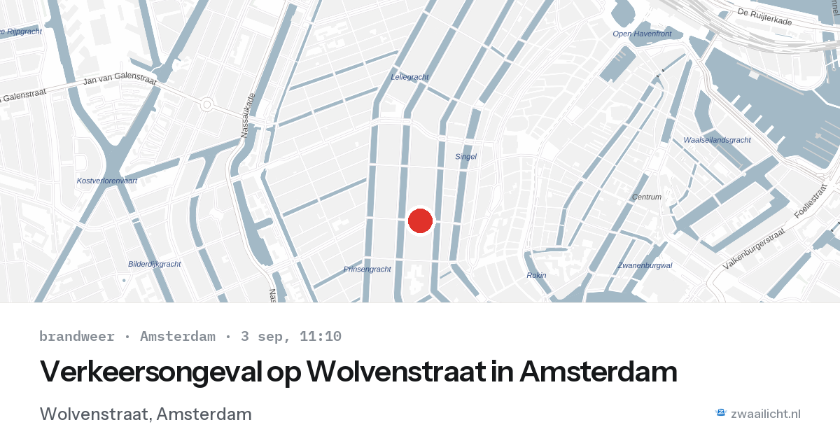 Verkeersongeval op Wolvenstraat in Amsterdam — 3 sep 2026
