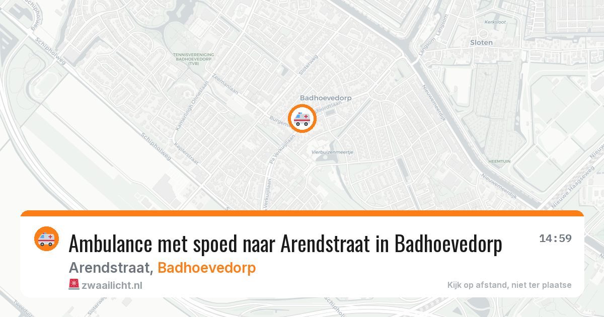 Ambulance met spoed naar Arendstraat in Badhoevedorp — 12 mrt 2026