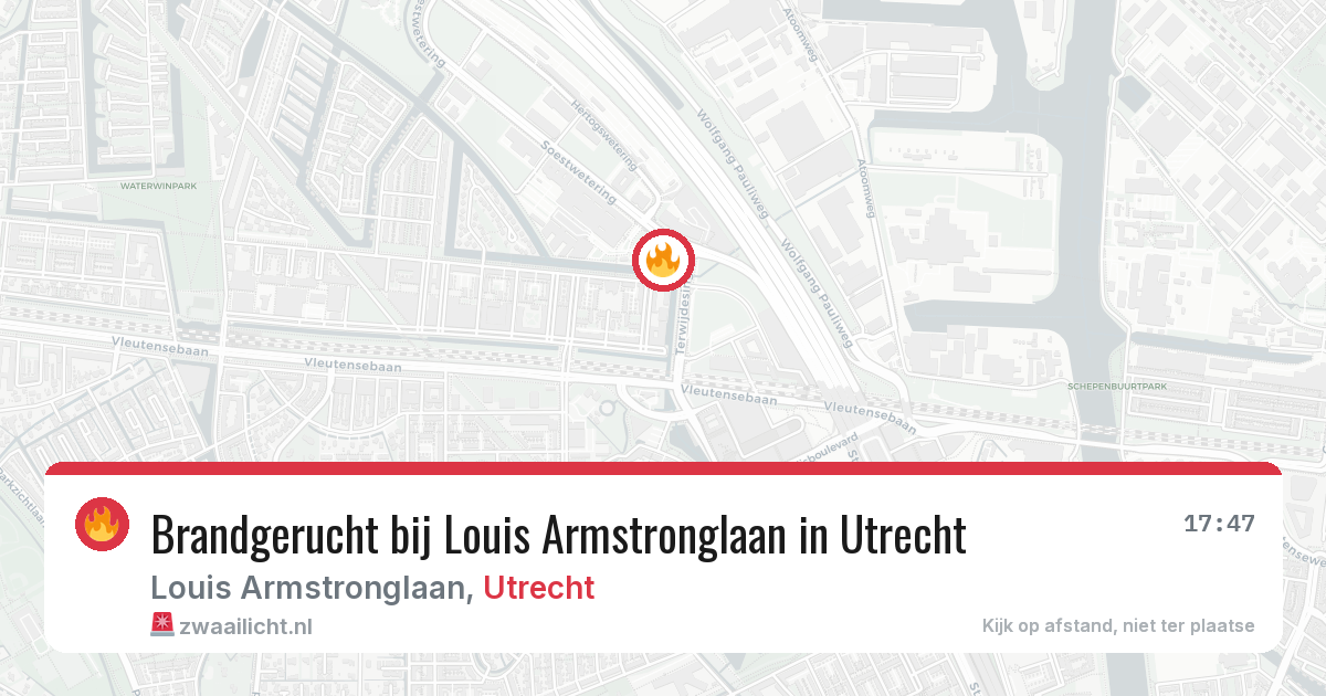 Brandgerucht bij Louis Armstronglaan in Utrecht — 19 jun 2026
