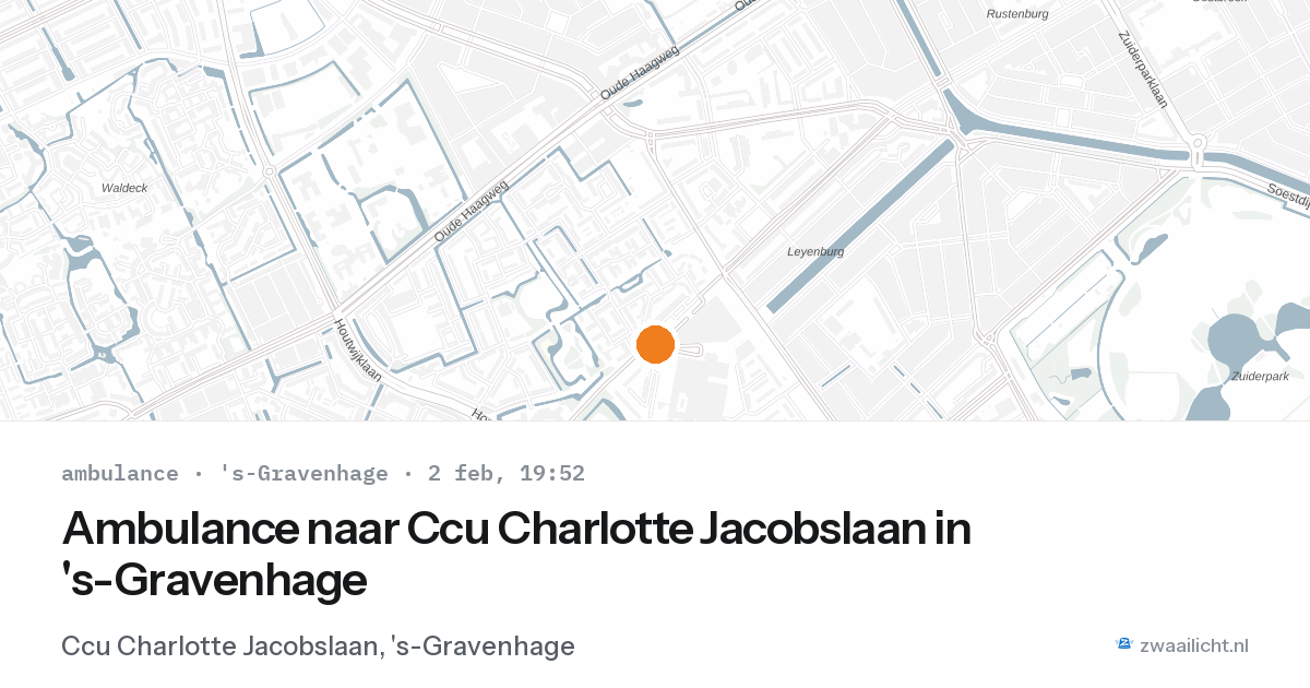 Ambulance naar Ccu Charlotte Jacobslaan in 's-Gravenhage — 2 feb 2026