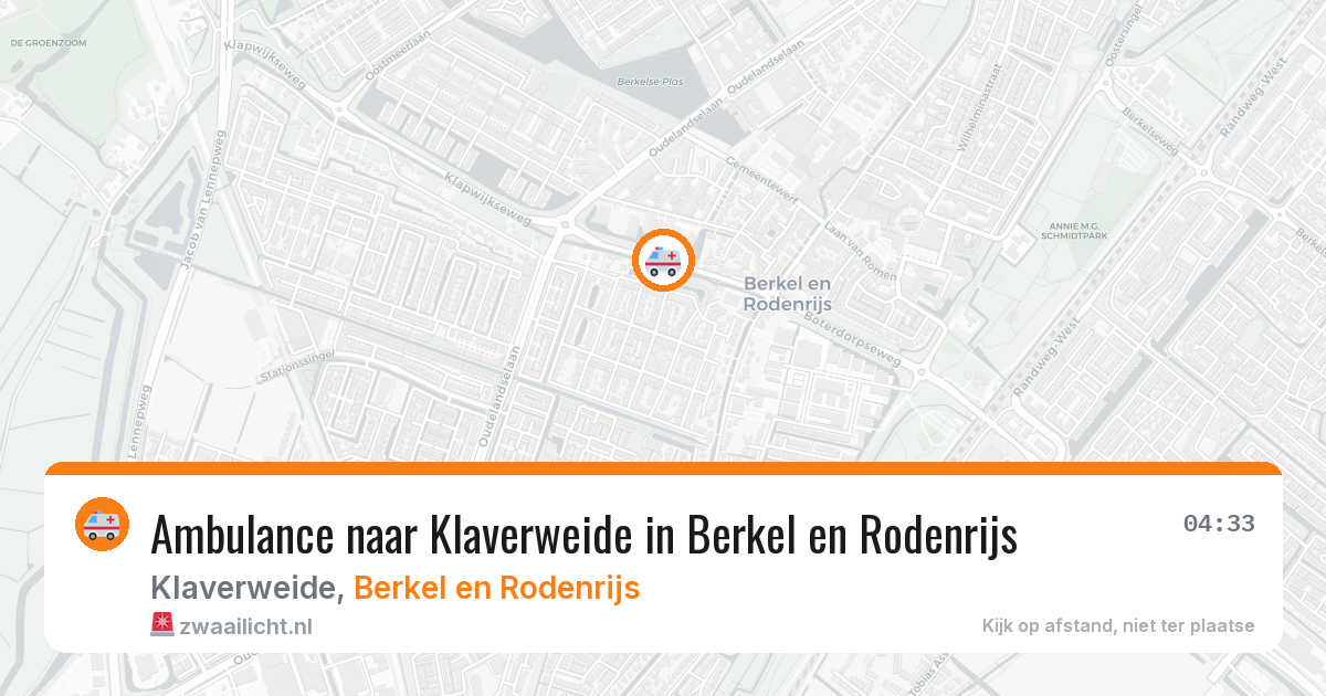 Ambulance naar Klaverweide in Berkel en Rodenrijs — 25 apr 2026