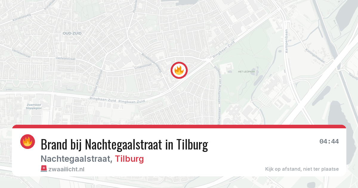 Brand bij Nachtegaalstraat in Tilburg — 25 apr 2026