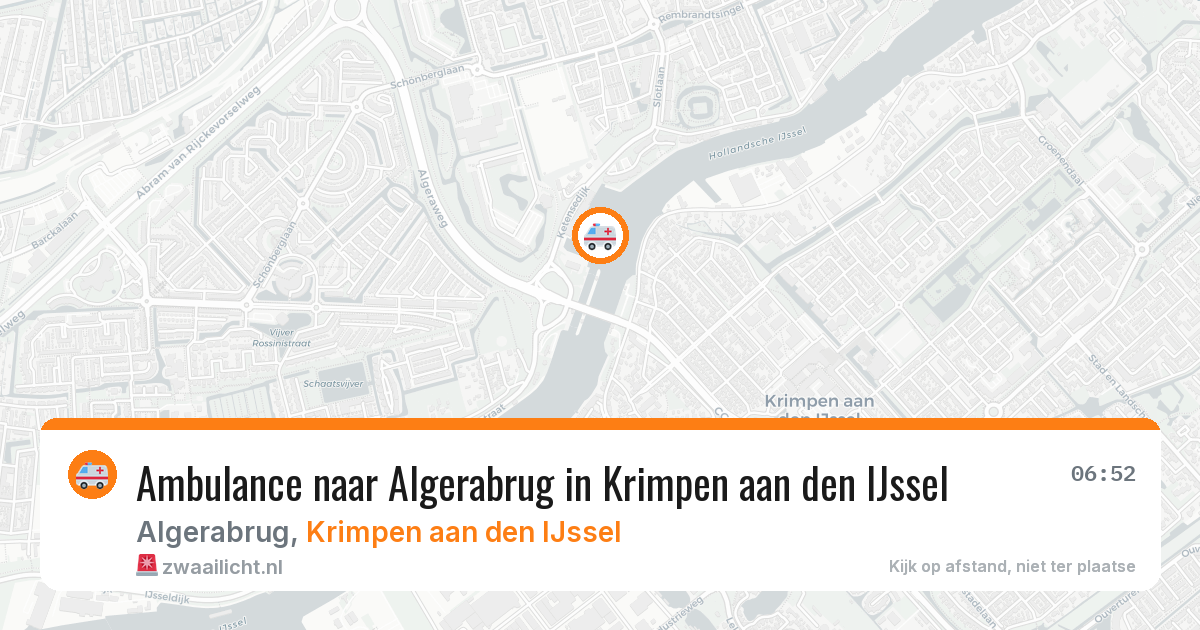 Ambulance naar Algerabrug in Krimpen aan den IJssel — 28 jul 2026