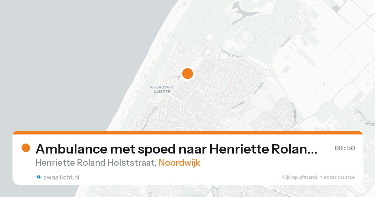Ambulance met spoed naar Henriette Roland Holststraat in Noordwijk — 17 aug 2026