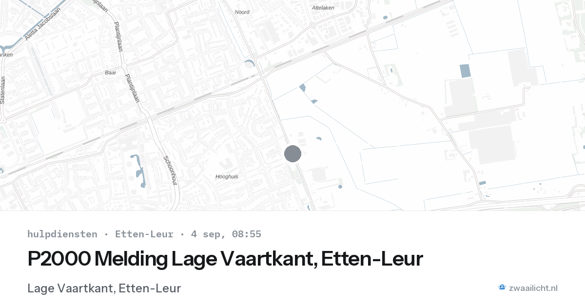 P2000 Melding Lage Vaartkant, Etten-Leur — 4 sep 2026