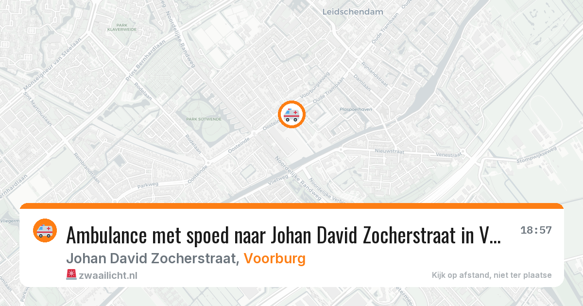 Ambulance met spoed naar Johan David Zocherstraat in Voorburg — 6 jul 2026