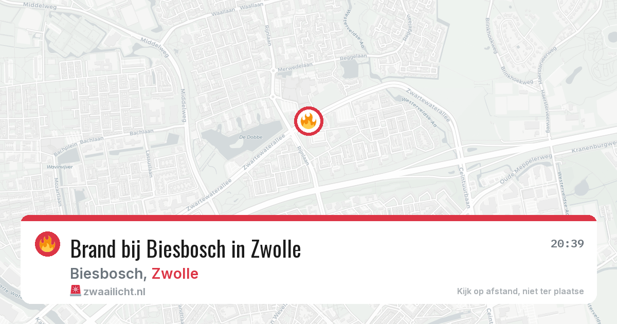 Brand bij Biesbosch in Zwolle — 11 jul 2026
