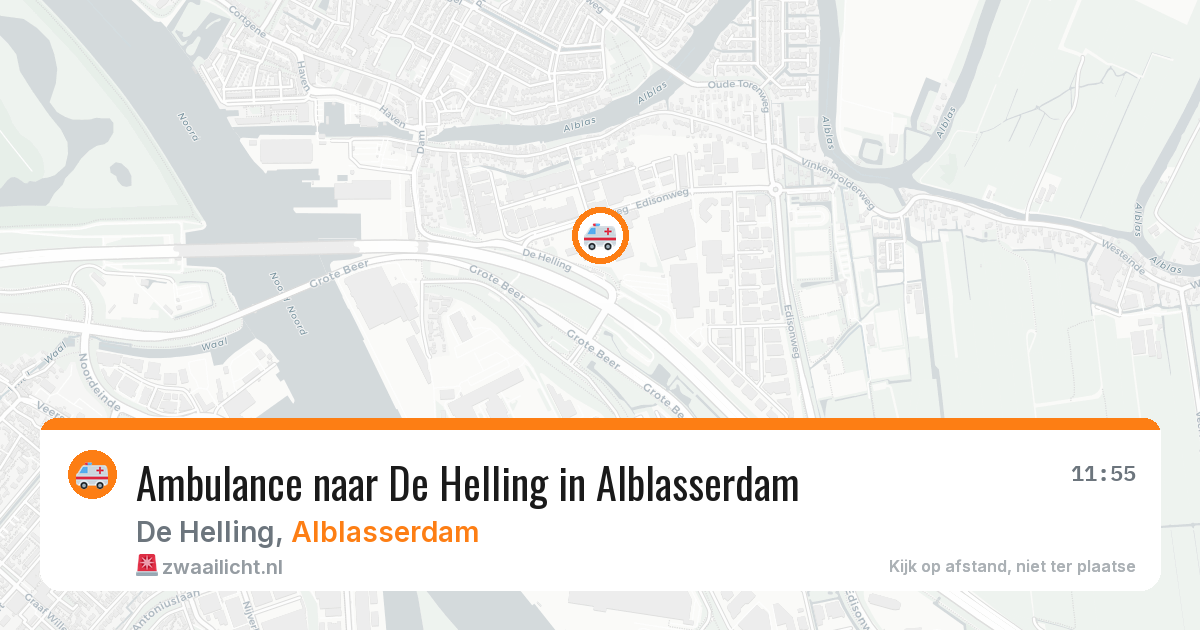 Ambulance naar De Helling in Alblasserdam — 14 jun 2026