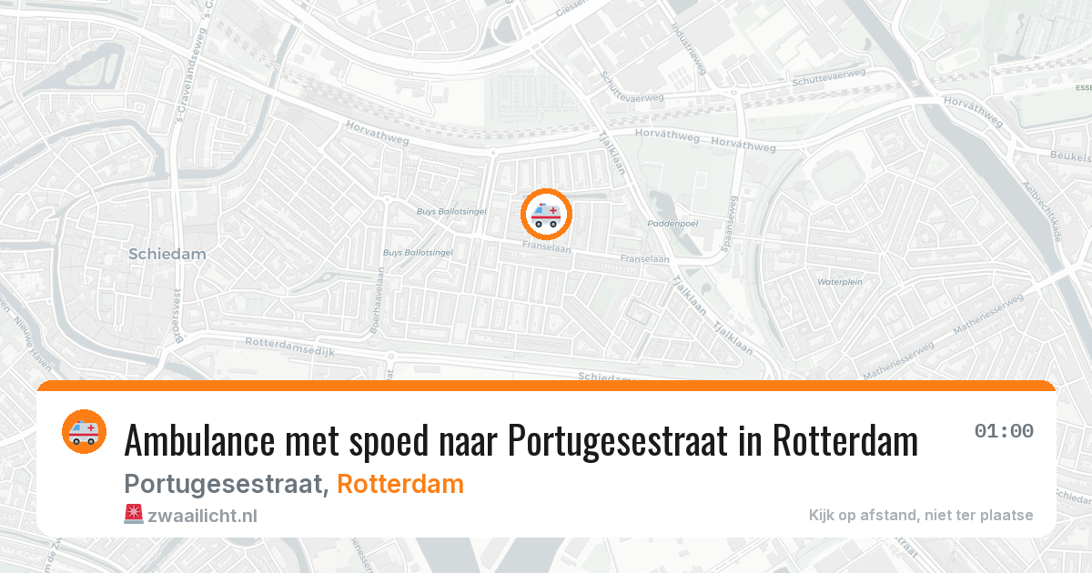 Ambulance met spoed naar Portugesestraat in Rotterdam — 24 jul 2026