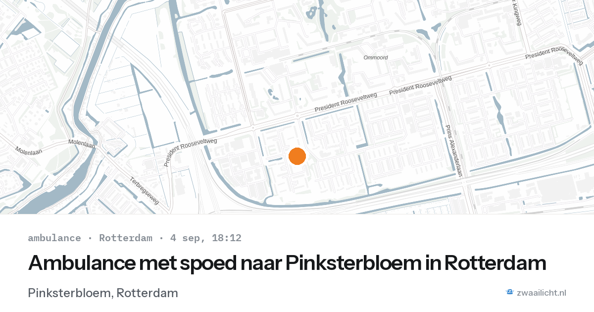 Ambulance met spoed naar Pinksterbloem in Rotterdam — 4 sep 2026