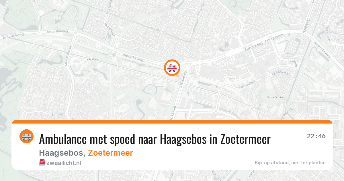 Ambulance met spoed naar Haagsebos in Zoetermeer — 18 mei 2026