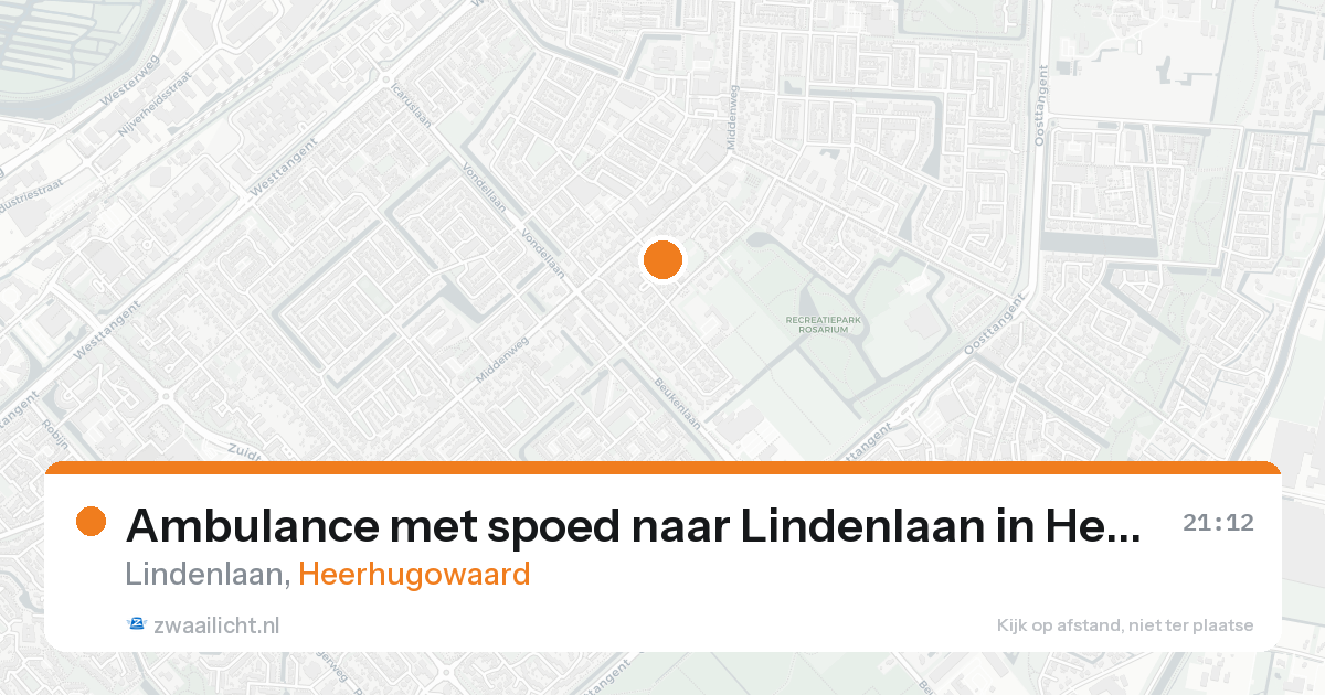 Ambulance met spoed naar Lindenlaan in Heerhugowaard — 15 aug 2026