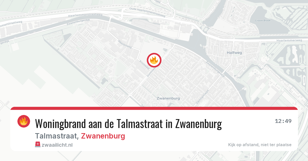 Woningbrand aan de Talmastraat in Zwanenburg — 13 mei 2026