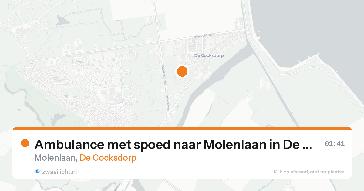 Ambulance met spoed naar Molenlaan in De Cocksdorp — 18 aug 2026