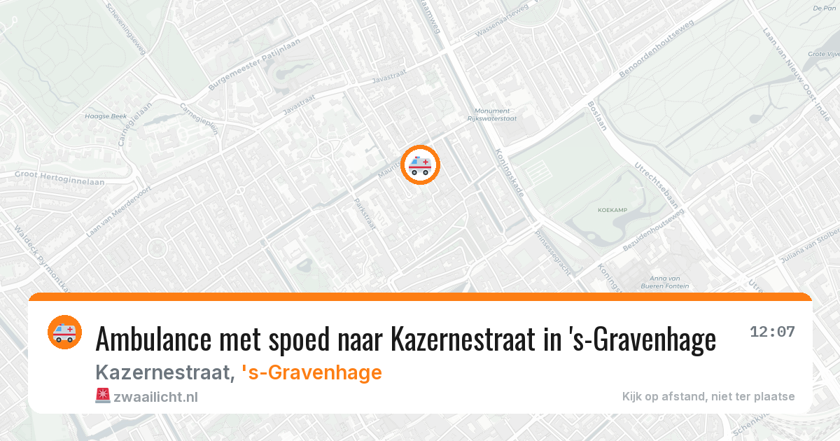 Ambulance met spoed naar Kazernestraat in 's-Gravenhage — 9 feb 2026