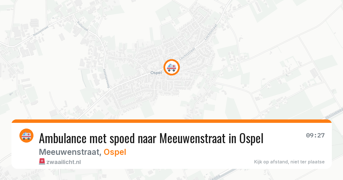 Ambulance met spoed naar Meeuwenstraat in Ospel — 1 aug 2026